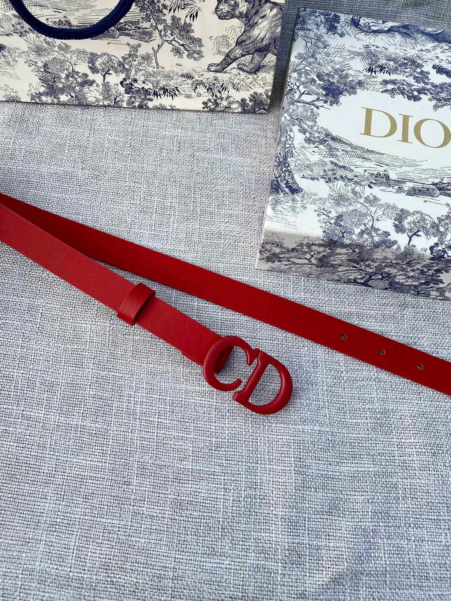 DIOR 26S BELT 20 MM IN DARK RED CALFSKIN 673572