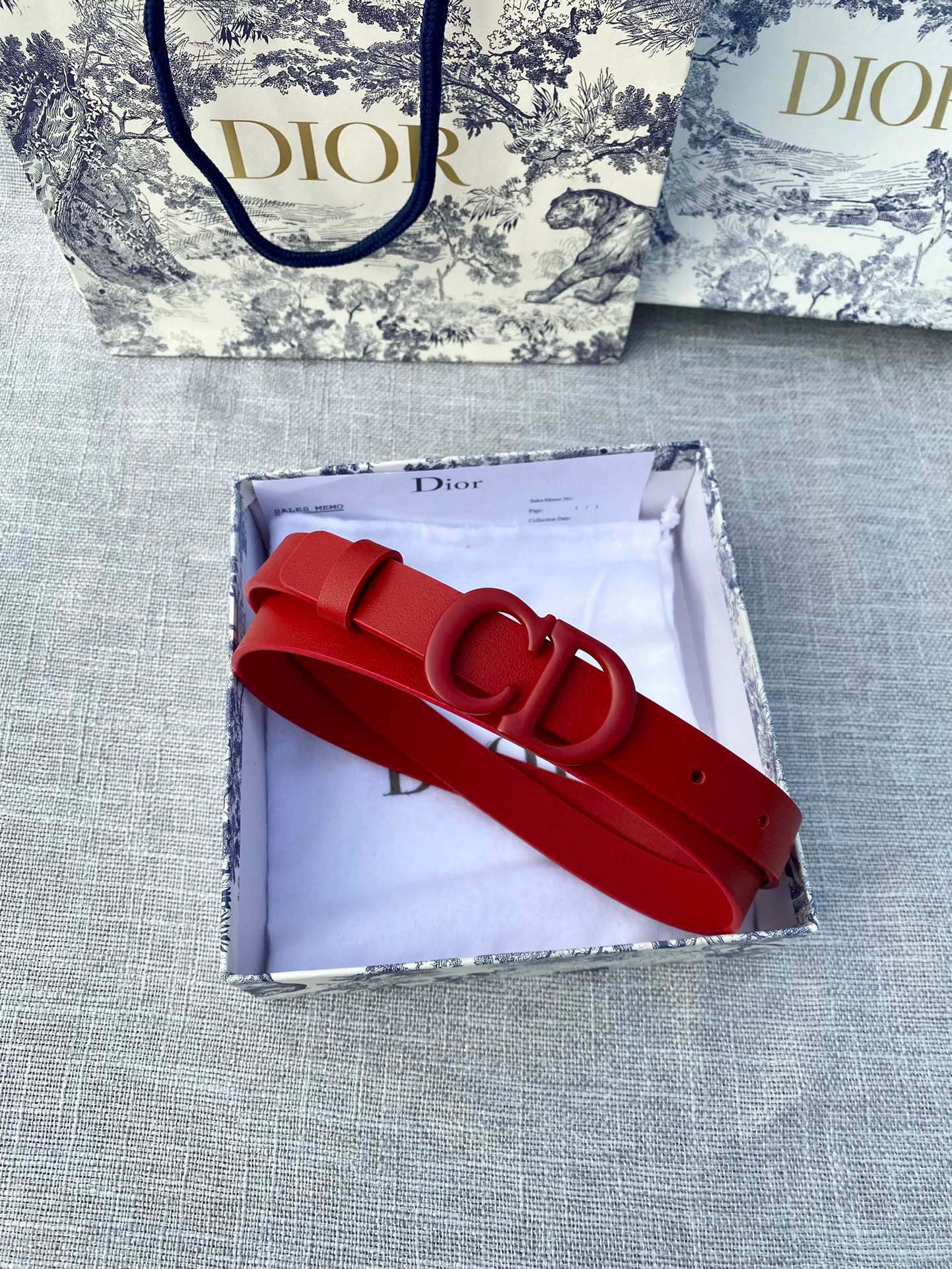 DIOR 26S BELT 20 MM IN DARK RED CALFSKIN 673572