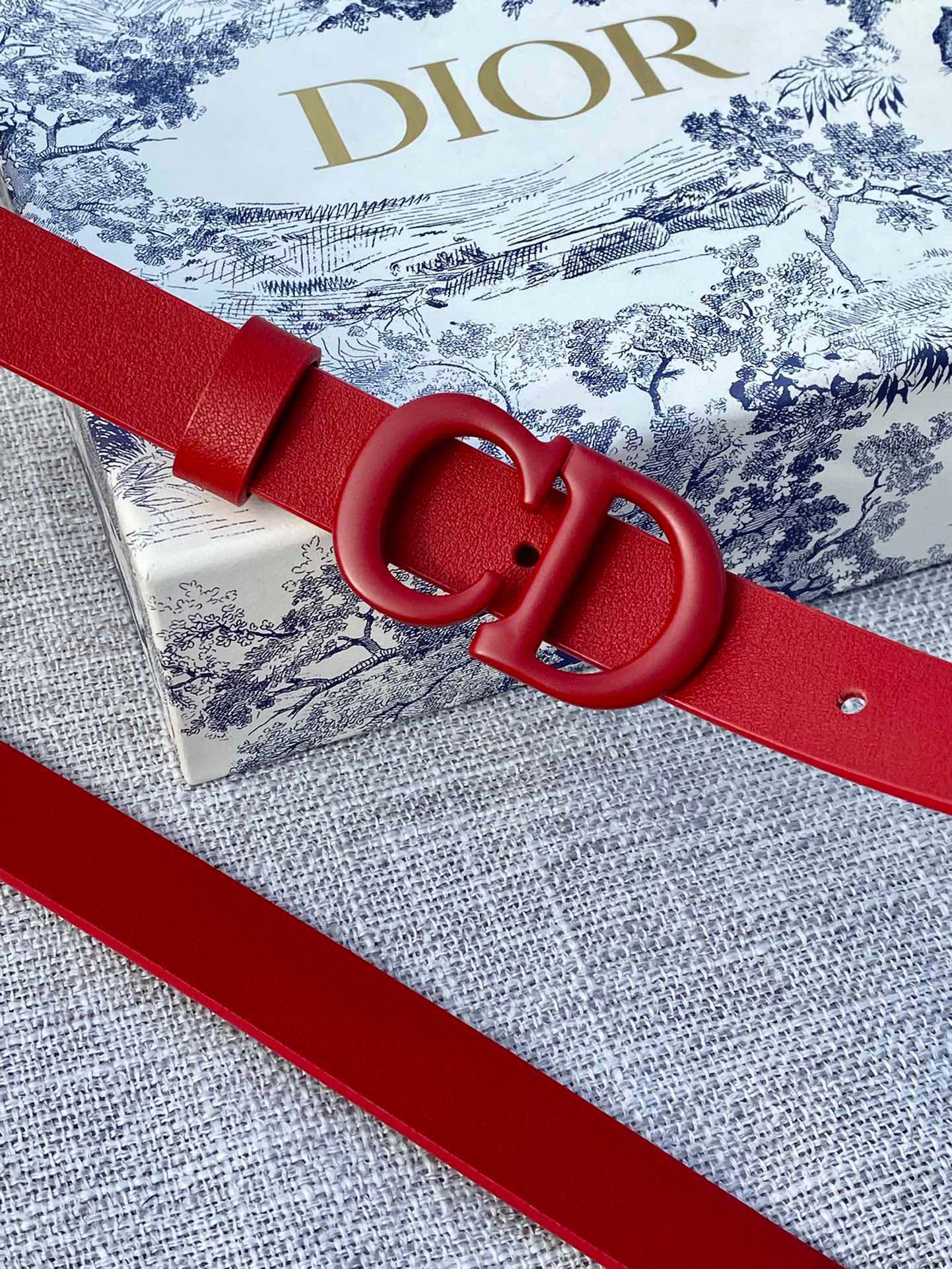 DIOR 26S BELT 20 MM IN DARK RED CALFSKIN 673572