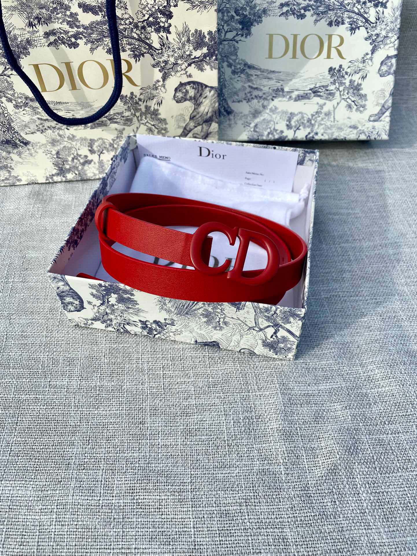 DIOR 26S BELT 20 MM IN DARK RED CALFSKIN 673572