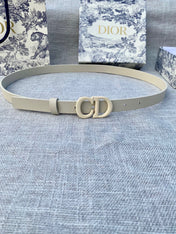 DIOR 26S BELT 20 MM IN CREAM WHITE CALFSKIN 673573