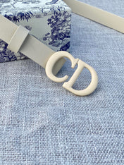 DIOR 26S BELT 20 MM IN CREAM WHITE CALFSKIN 673573