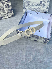 DIOR 26S BELT 20 MM IN CREAM WHITE CALFSKIN 673573