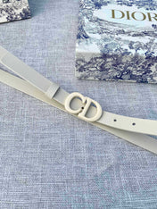 DIOR 26S BELT 20 MM IN CREAM WHITE CALFSKIN 673573