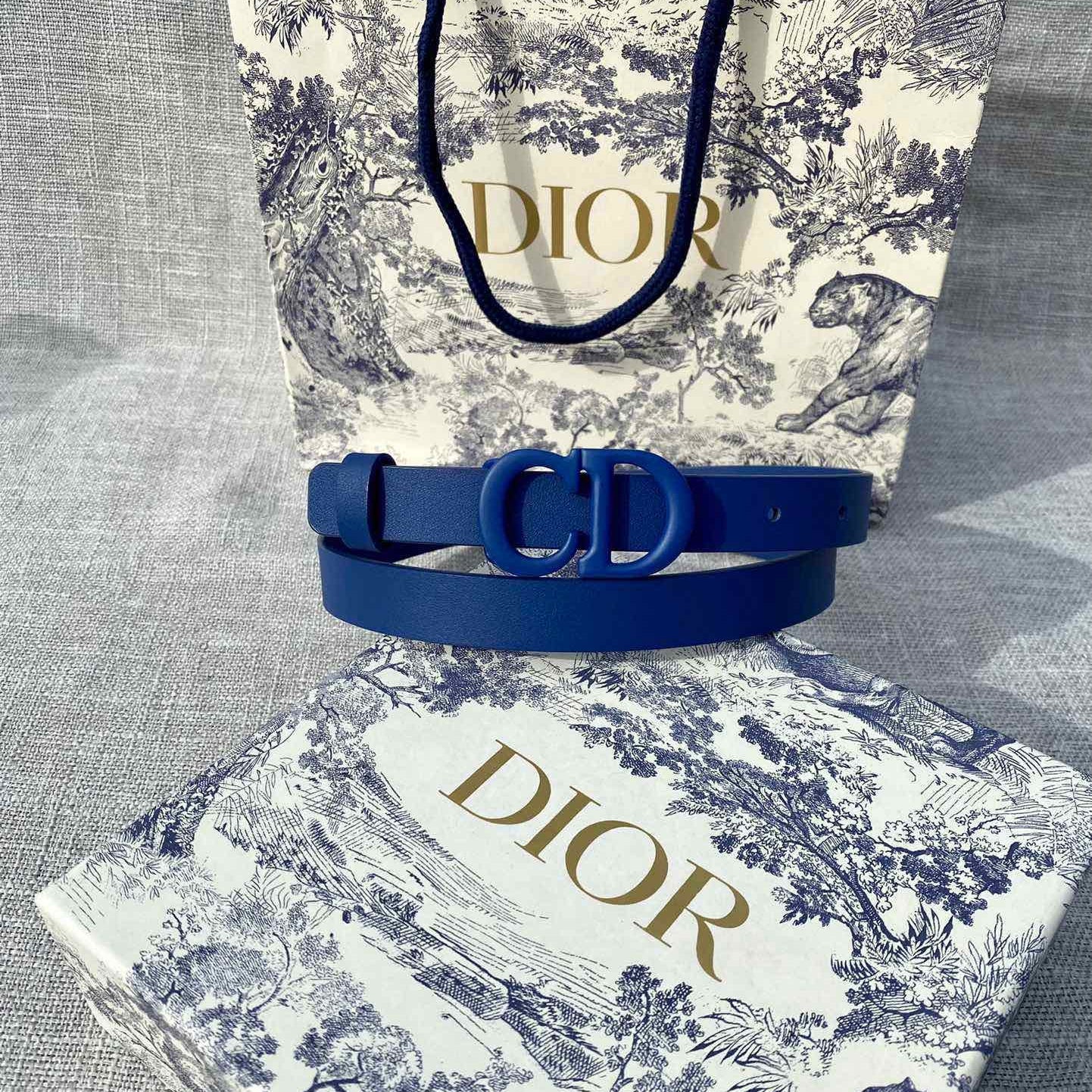 DIOR 26S BELT 20 MM IN NAVY BLUE CALFSKIN 673574