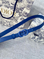 DIOR 26S BELT 20 MM IN NAVY BLUE CALFSKIN 673574