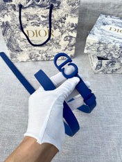 DIOR 26S BELT 20 MM IN NAVY BLUE CALFSKIN 673574