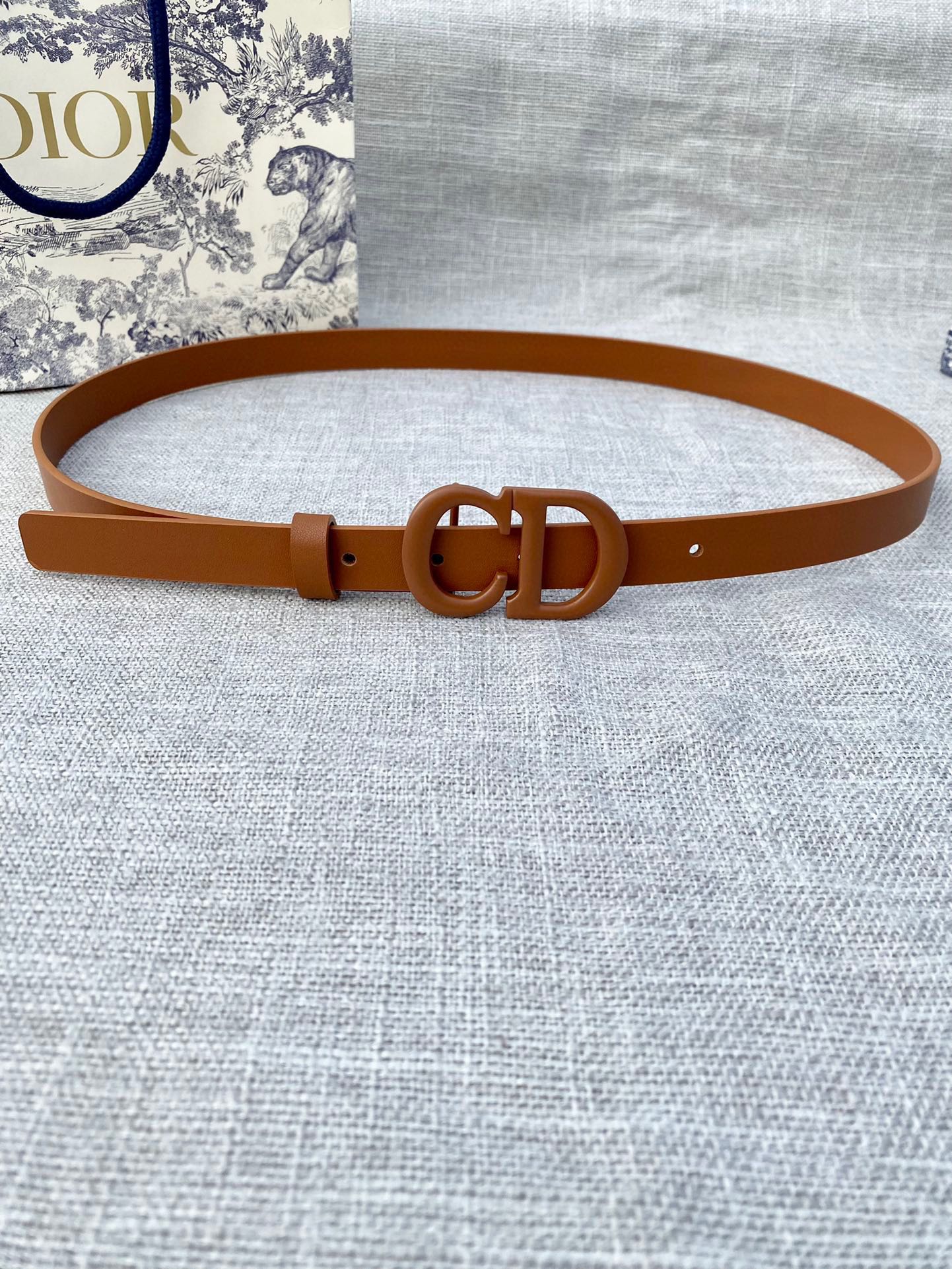 DIOR 26S BELT 20 MM IN BROWN CALFSKIN 673575
