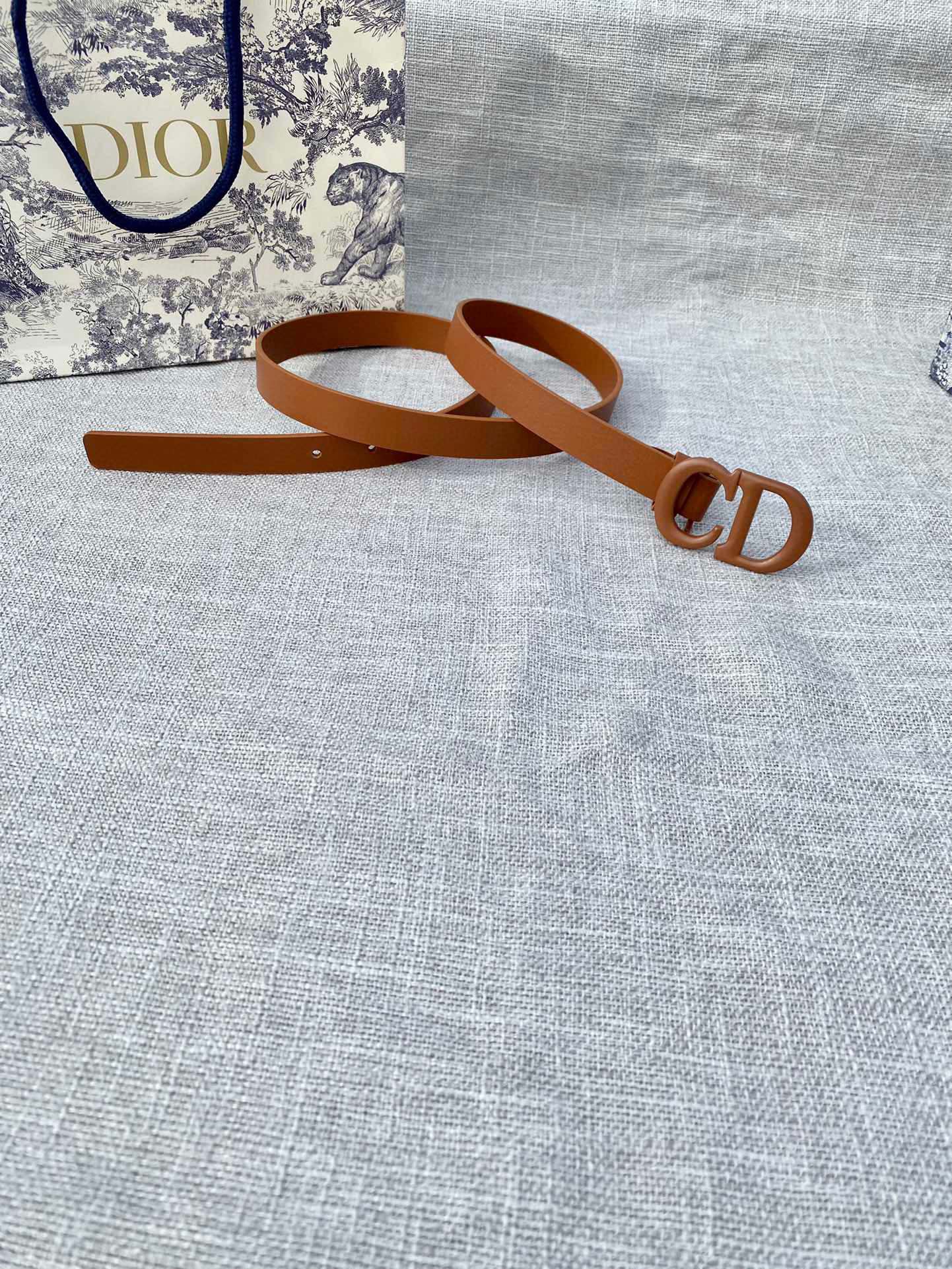 DIOR 26S BELT 20 MM IN BROWN CALFSKIN 673575