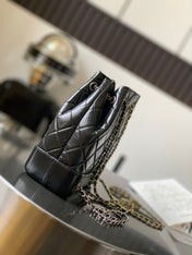CHANEL 25S GRABRIELLE BACKPACK 24 CM IN BLACK LAMBSKIN