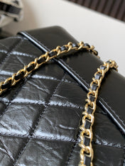 CHANEL 25S GRABRIELLE BACKPACK 24 CM IN BLACK LAMBSKIN