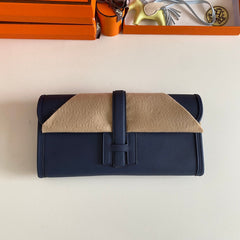 JIGE ELAN 29 CLUTCH IN NAVY BLUE CALFSKIN
