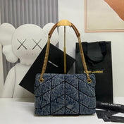 PUFFER BAG 29 IN BLUE GRADIENT DENIM GOLD HARDWARE