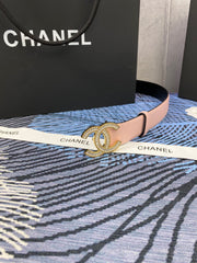 CHANEL 25S BELT 30 MM IN LIGHT PINK CALFSKIN WITH GOLD HARDWARE 615095