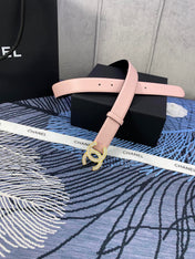 CHANEL 25S BELT 30 MM IN LIGHT PINK CALFSKIN WITH GOLD HARDWARE 615095