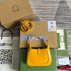 GG JACKIE MINI 19 SHOULDER BAG IN YELLOW CALFSKIN