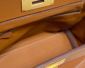 MINI 24/24 21CM IN ORANGE MINIMUM EVERCOLOR CALFSKIN GOLD KELLY BUCKLE