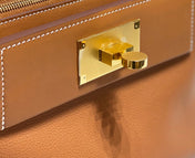 MINI 24/24 21CM IN ORANGE MINIMUM EVERCOLOR CALFSKIN GOLD KELLY BUCKLE