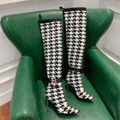 BALMAIN 26S HIGH-TOP BOOTS 105 MM IN BLACK AND WHITE FLYKNIT STYLE 3