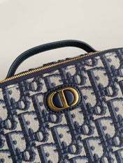 CARO 18 CAMERA BAG IN BLUE OBLIQUE JACQUARD