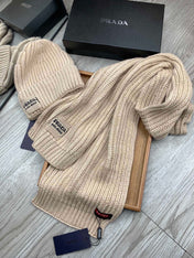 SET SCARF AND HAT IN SAND BROWN WOOL AND RABBIT FUR 388990