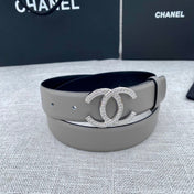 CC 26S BELT 30 MM IN GREY CALFSKIN SILVER HARDWARE 661511