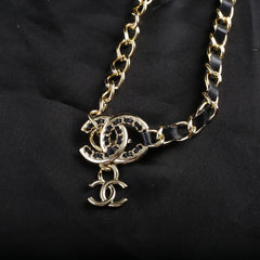 CHANEL 25S CHAIN BELT IN BLACK CALFSKIN 612710