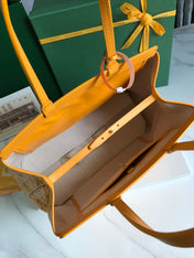 BELLECHASSE BIAUDE PM BAG 36 IN YELLOW GOYARDINE CANVAS AND CALFSKIN TRIM