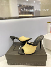 SL GOLDIE MULES YELLOW BRAIDED ROPE