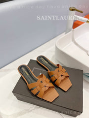 SL TRIBUTE SLIPPERS COPPER CALFSKIN