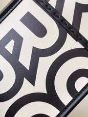 MINI SUNSHINE SHOPPER BAG 18 IN WHITE MIX BLACK SMOOTH CALFSKIN