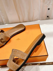 0RAN SANDAL CARAMEL LAMBSKIN ATTACH CRYSTALS