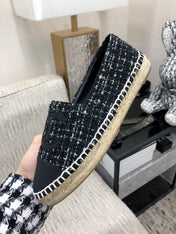 LOAFER IN BLACK MIX WHITE WOOL TWEED