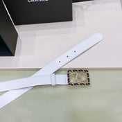 CHANEL 26S BELT 30 MM IN WHITE CALFSKIN 658420