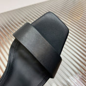 BALMAIN 25S CROSSOVER STRAP HIGH HEELS 95MM IN BLACK CALFSKIN