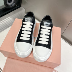 SNEAKERS THICK-SOLED BLACK MESH COWHIDE