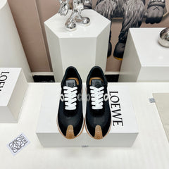 FLOW RUNNER SNEAKER IN BLACK SUEDE AND SHEEPSKIN