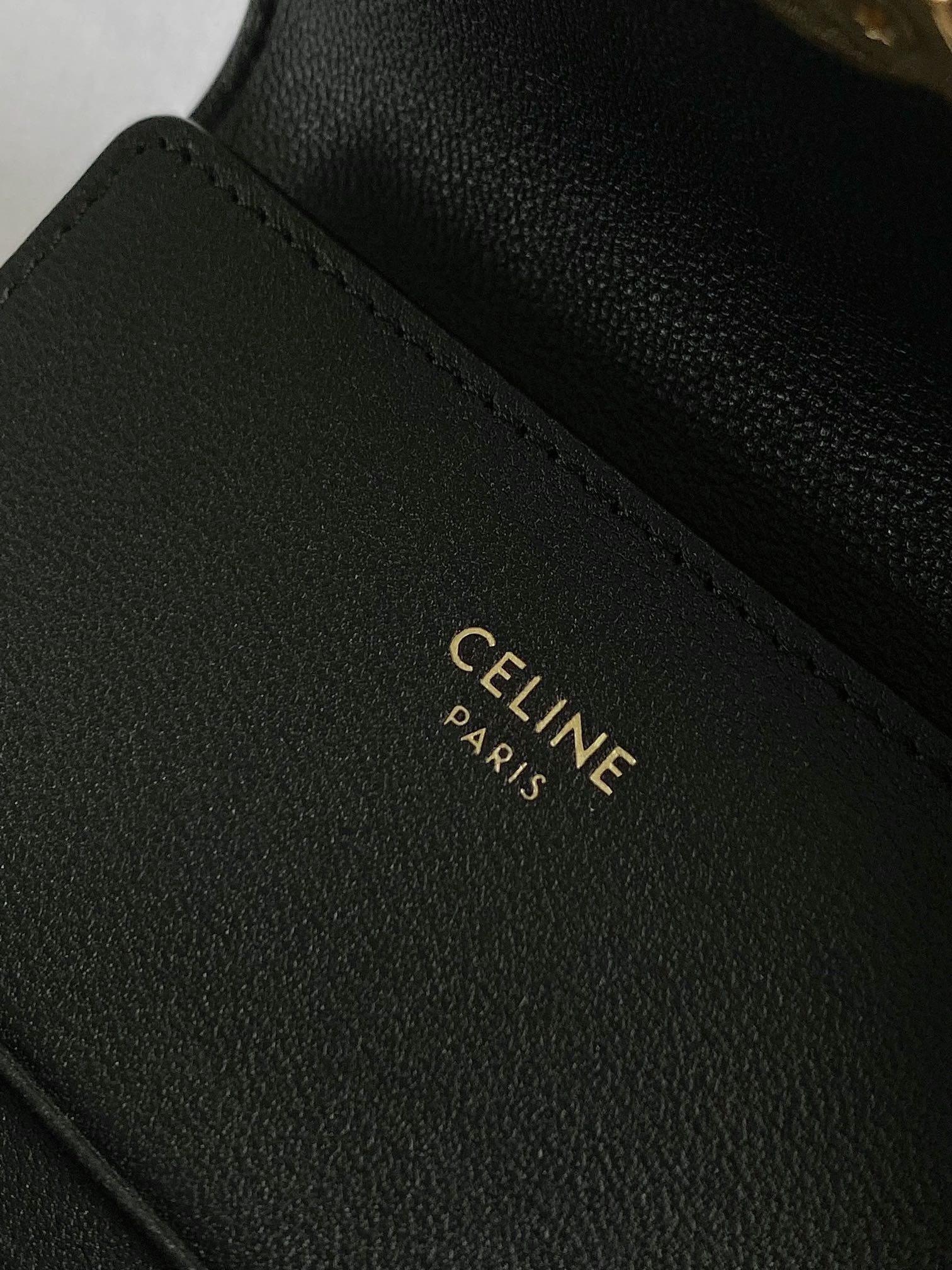 TRIOMPHE 9 WALLET TWO-IN-ONE BLACK CALFSKIN