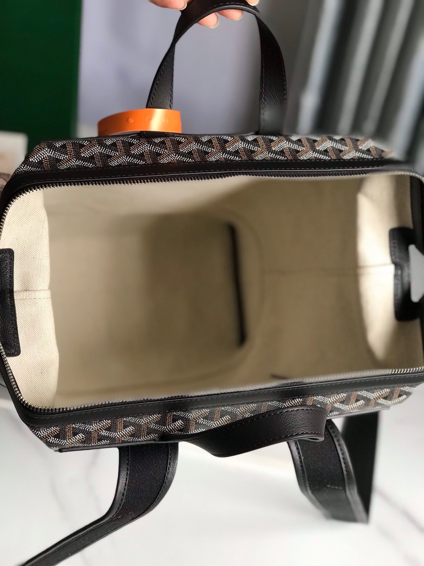 CISALPIN BACKPACK 43 IN BLACK GOYARDINE CANVAS AND CALFSKIN