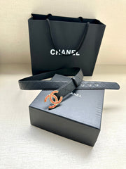 CHANEL 25S BELT 30 MM IN BLACK CALFSKIN 616961