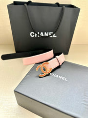CHANEL 25S BELT 30 MM IN LIGHT PINK CALFSKIN 616971