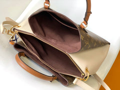 LV 25S OPÉRA MEDIUM BAG 36 IN BROWN AND CREAM MONOGRAM CALFSKIN GOLD HARDWARE