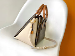 LV 25S OPÉRA MEDIUM BAG 36 IN BROWN AND CREAM MONOGRAM CALFSKIN GOLD HARDWARE