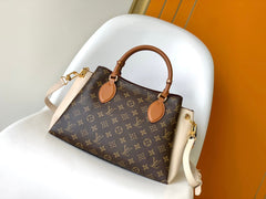 LV 25S OPÉRA MEDIUM BAG 36 IN BROWN AND CREAM MONOGRAM CALFSKIN GOLD HARDWARE