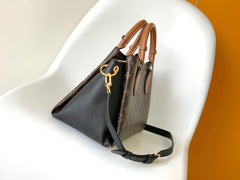 LV 25S OPÉRA MEDIUM BAG 36 IN BROWN AND BLACK MONOGRAM CALFSKIN GOLD HARDWARE