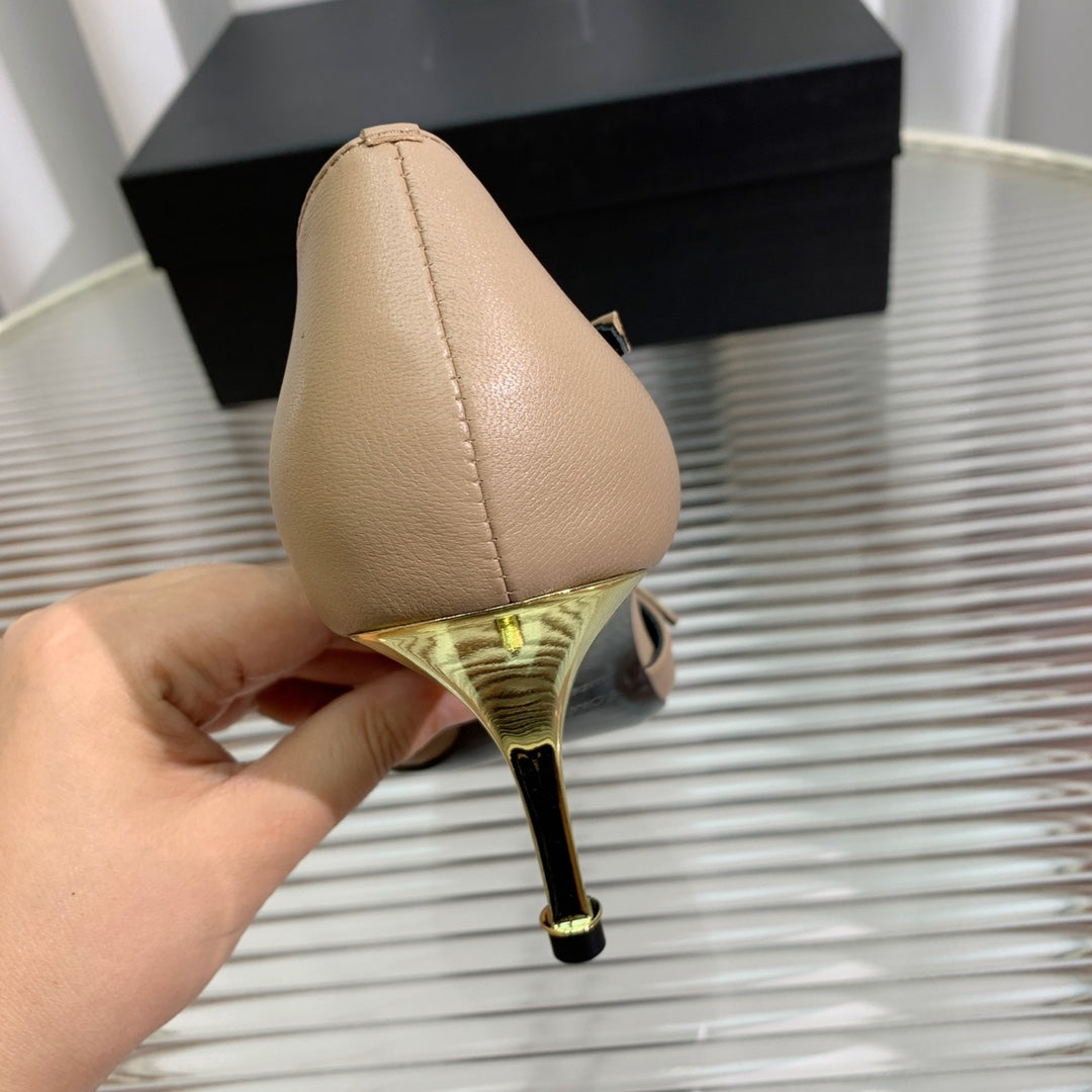 MARY JANE PUMP 7 CM IN PEANUT BROWN CALFSKIN