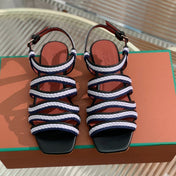 LP SPRIGHTLY CHARMS SANDAL WHITE AND BLACK CALFSKIN