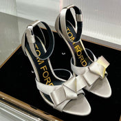 HIGH HEELS 11 CM IN GRAY PASTEL PURE SILK AND LAMBSKIN