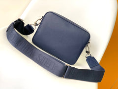 LV 25S FASTLINE MESSENGER BAG 23 IN DARK BLUE CALFSKIN