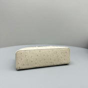 EXTRA POCKET L19 IN BISQUE BEIGE OSTRICH LEATHER